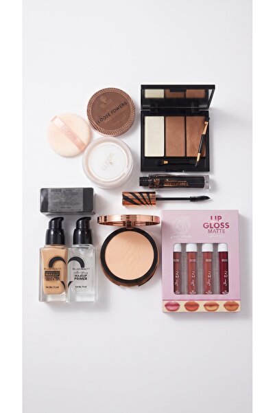Soft Velvet Mega Beauty Package - Foundation, Primer, Eyeshadow, and Lip Gloss