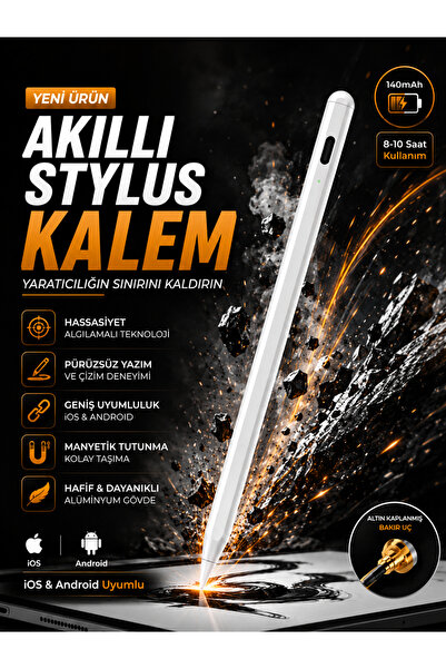 DEANB 140mAh iPad Tablet Akıllı Stylus Kalem iOS Android Uyumlu Altın Kaplanm...