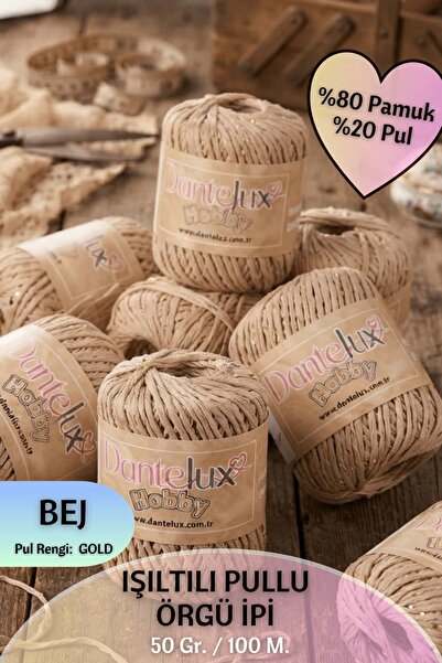 Dantelux Sparkling Sequin Knitting Yarn (80% Cotton - 20% Metallic Sequins) 5...