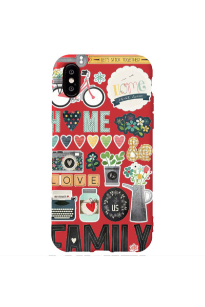 Other Apple iPhone Xs Max Family love home Red Colored Silicone TPU Θήκη