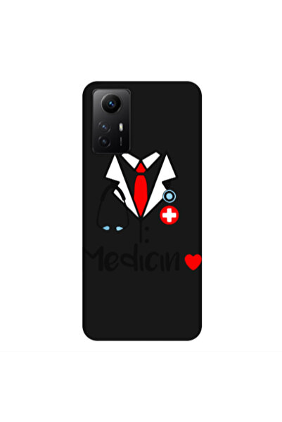 Other Xiaomi Redmi Note 12s Medicin Black Colored Silicone TPU Θήκη