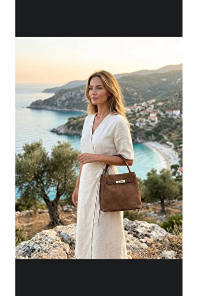 çkn sedat çakan çanta & fular & aksesuar Genuine Suede Leather Women's Hand S...