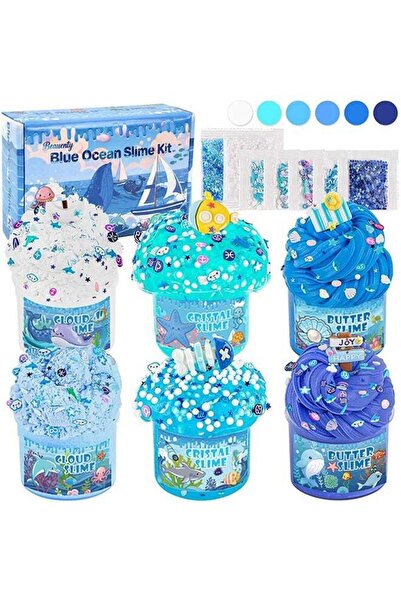 Beauenty 6 Pack Slimes, Blue Slime Kit, Butter Cloud Slime for Boys Girls Age...