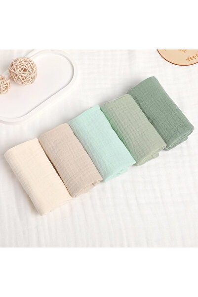 Choice8 5Pcs-green 、3/5Pcs 6-Layer Pure Cotton Baby Cotton Washcloth Soft Gau...