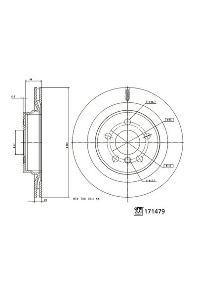 FEBI BILSTEIN Set 2 Discuri Frână Spate Dreapta/Stânga Bmw 1 (f40) 2 (f45) 2 ...