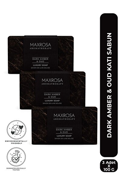 Maxrosa Dark Amber & Oud Solid Soap 100 g X 3 Pieces