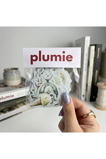 Plumie Vintage Temalı Ephemera Seti 27 Parça Scrapbook Bullet Journal Kolaj v...