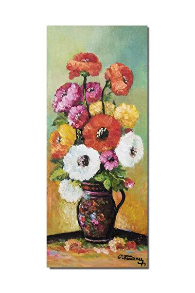 artnova Ръчно рисувана картина, Кана с цветя, Празничен парфюм, 60x25см масле...