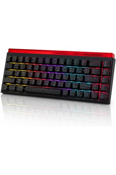 Ajazz لوحة مفاتيح NK68 سلكية بنسبة 65% مع إضاءة RGB قابلة للتبديل السريع، مطب...