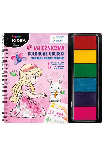 OEM Ksita de colorat Kidea, set cu 21 de desene, 8 cartonase educationale, di...