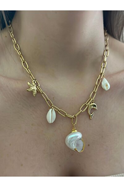 BYYEŞO Seashell Charm Necklace (Steel)
