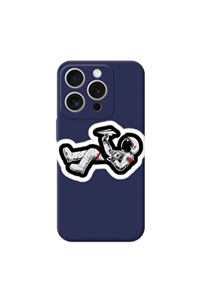 Other Apple iPhone 15 Pro Max Astronaut flies a plane Dark blue Colored Silic...
