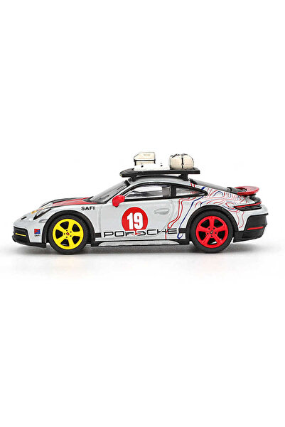mini gt بورش 911 داكار أنكل رالي # 19 1:64 نموذج سيارة مصبوب بالقالب MGT01068-BL