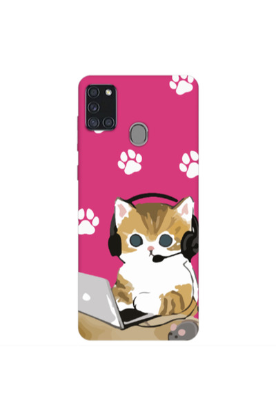 Other Samsung A21S Call Center Fuchsia Colored Silicone TPU Θήκη