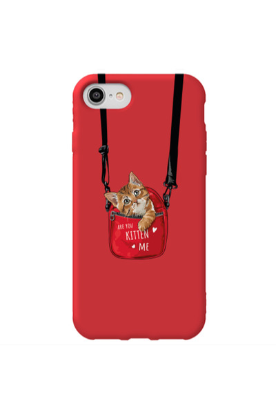 Other Apple iPhone 7 Kitten Me Red Colored Silicone TPU Θήκη