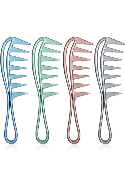 Arabest 4 Pcs Muticolor Curl Combs, Durable Portable Shark Teeth Styling Comb...