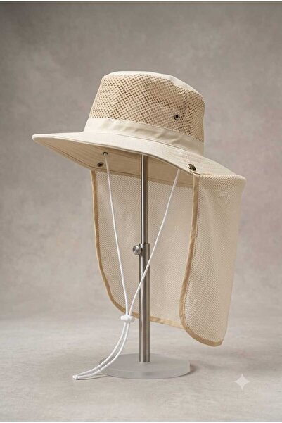 Betülce Unisex Safari Hat with Neck Flap - Breathable Mesh Sun Protection Nat...
