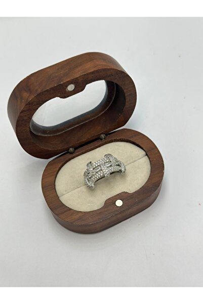 BYYEŞO Full Zircon Stone Adjustable Steel Ring