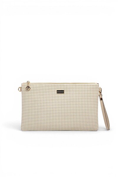 Silver Polo Sand - Sand Beige Houndstooth Plaid Women's Portfolio and Clutch ...