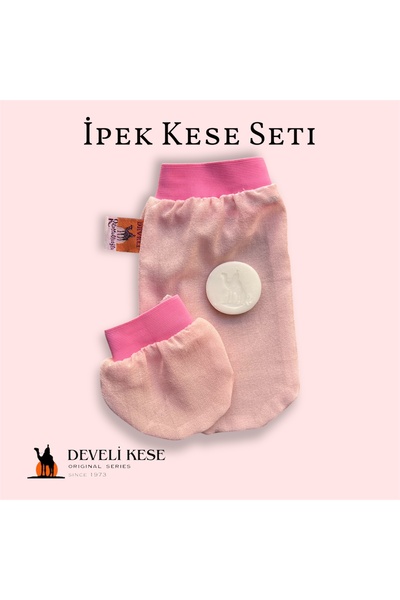 Develi Pouch Silk Pouch Set of 2 for Normal and Sensitive Skin (Pink) Women
