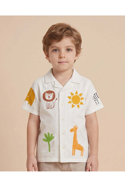 REDTAG Boys Ivory Shirt And Shorts Set