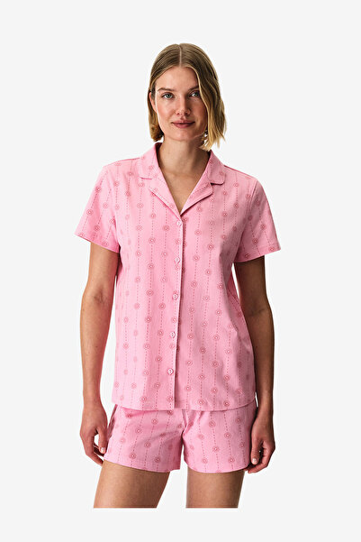 Penti Women Pink Stardust Short Sleeve Shirt Shorts Pink Set