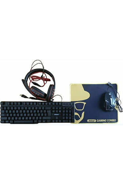 Andowl Q-JP004 Σετ πληκτρολογίου gaming 4 σε 1 με φωτισμό RGB και ποντίκι (Αγ...