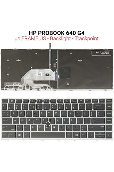 OEM Πληκτρολόγιο HP ProBook 640 G4 Πλαίσιο Οπίσθιος Φωτισμός + Trackpoint K297-a