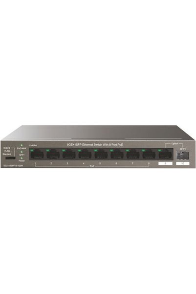 Tenda TEG1110PF-8-102W Διαχειριζόμενος διακόπτης L2 PoE+ με 8 θύρες Gigabit E...