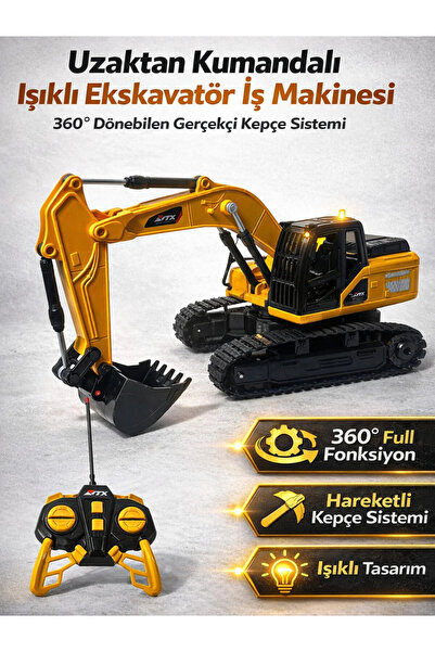 ÖZ OFİS Uzaktan Kumandalı Full Fonksiyon Şarjlı Işıklı Kepçe 360 Derece Dönen...