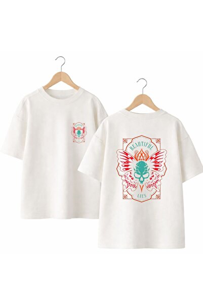 playwear Beautiful Back and Front Chest Printed 100% Cotton Oversize Loose Re...