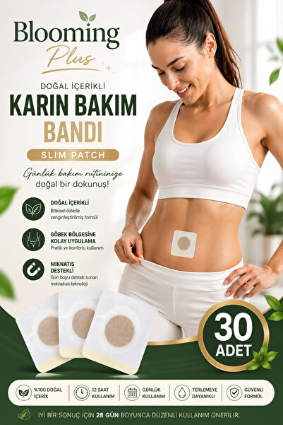 Blooming Plus Bitkisel Göbek Bandı 30 Adet Karın Bölgesi Detoks Bakım Bandı