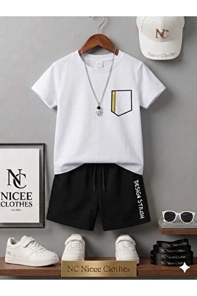 NC Nicee Clothes LETNJA DEČJA MAJICA I KRATKE HLAČE UNISEKS (SA ŠTAMPOM I MAL...