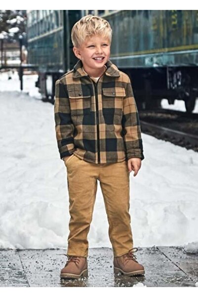 MAYORAL Boy's Plaid Zippered Jacket Shirt 2-10 Years Old Brown