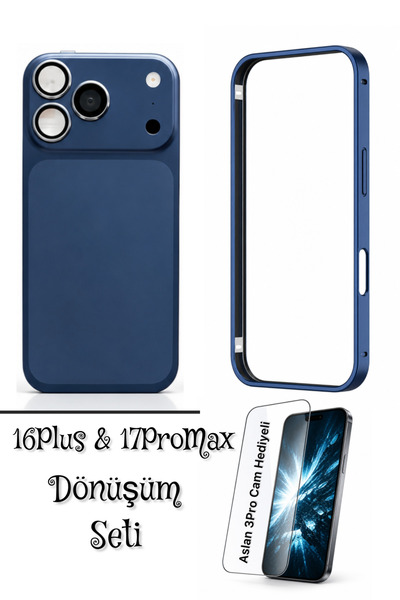 ucuzmi iPhone 16Plus Telefonu 17ProMax Dönüşüm Seti Kılıf Kapak Aslan3Pro Cam...