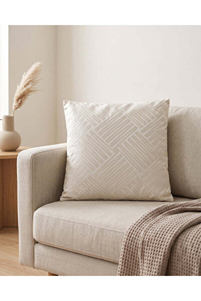 REDTAG Ivory Jacquard Polyester Cushion