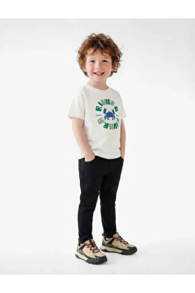 Koton Cotton Short Sleeve Crew Neck Crab Printed T-Shirt
