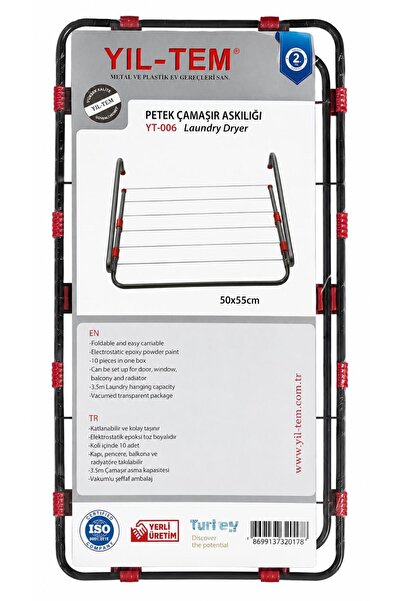 YIL-TEM Petek Çamaşır Askılığı 50x55 cm – Katlanabilir Kalorifer Petek Askılı...