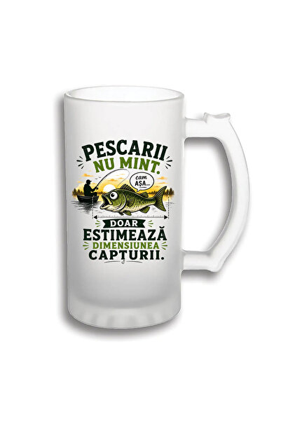 peGiftuiala Halbă Bere Personalizată 500 ml – Pescarii Nu Mint