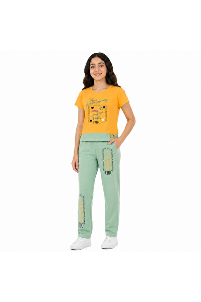 Generic Girls' Set T-Shirt and Trousers with Print, Size 14 Years