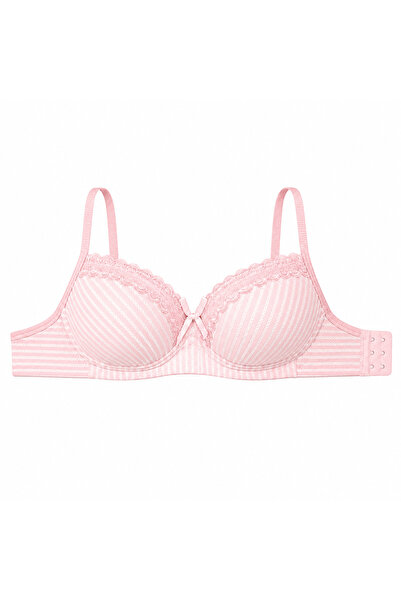 Generic Girls Padded Striped Bra with Lace Trim and Adjustable Straps | Hook ...