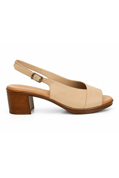 Castle Black Grace Genuine Leather Women's Beige Sandals