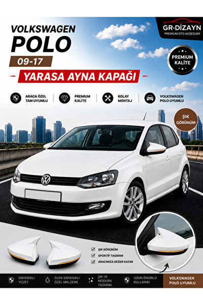 GR-Dizayn VOLKSWAGEN POLO 2009-2017 ARACA ÖZEL BOYALI YARASA AYNA KAPAĞI A+(S...
