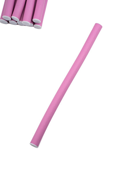 Croc 1251 Pembe 10lu Sosis Bigudi Seti | Isısız Esnek Saç Şekillendirici | Doğal Dalga ve Bukle için Latex Köpük Bigudi Boy:22Cm Çap:1.2Cm