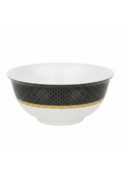 DELCASA Black & White Premium Melamine Serving Bowl – 8 Inch