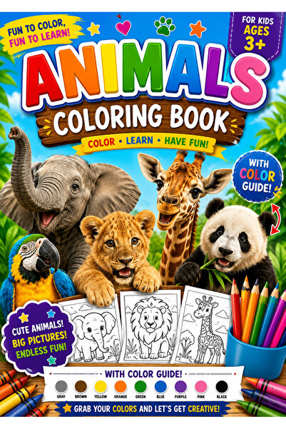 Education Carte de colorat pe numere cu animale