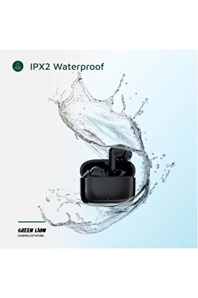 Green Lion Brooklyn True Wireless Earbuds with Voice Assistant, 4 Hours Playtime, Built-in Microphone, HiFi Sound, Touch Control, Dual-Mic - Black