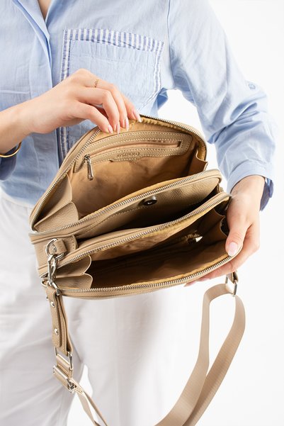 Just Polo Multi-Compartment Women's Hand and Shoulder Bag with Divider Detail