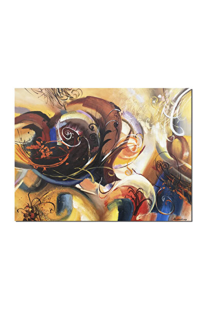 artnova Гигантска ръчно рисувана абстрактна картина, Фентъзи, 120x90см, масле...