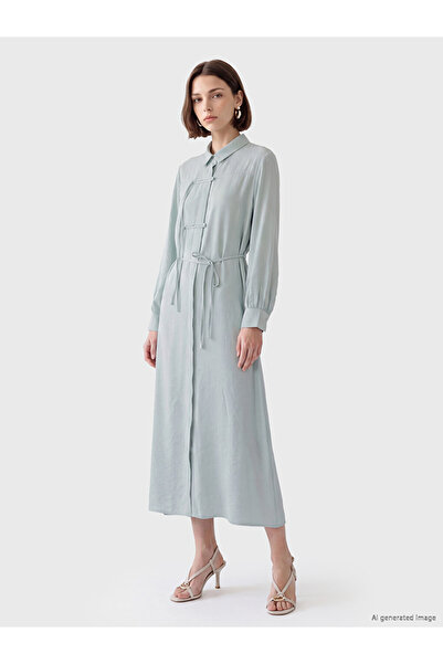 LC Waikiki Blue Tie-Dye Modal Blend Shirt Dress